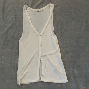 Zara button down tank top